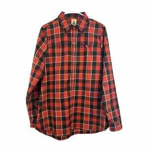 Burton Dryride Flannel Pullover Shirt Large Red/Black Plaid Long Sleeve Button